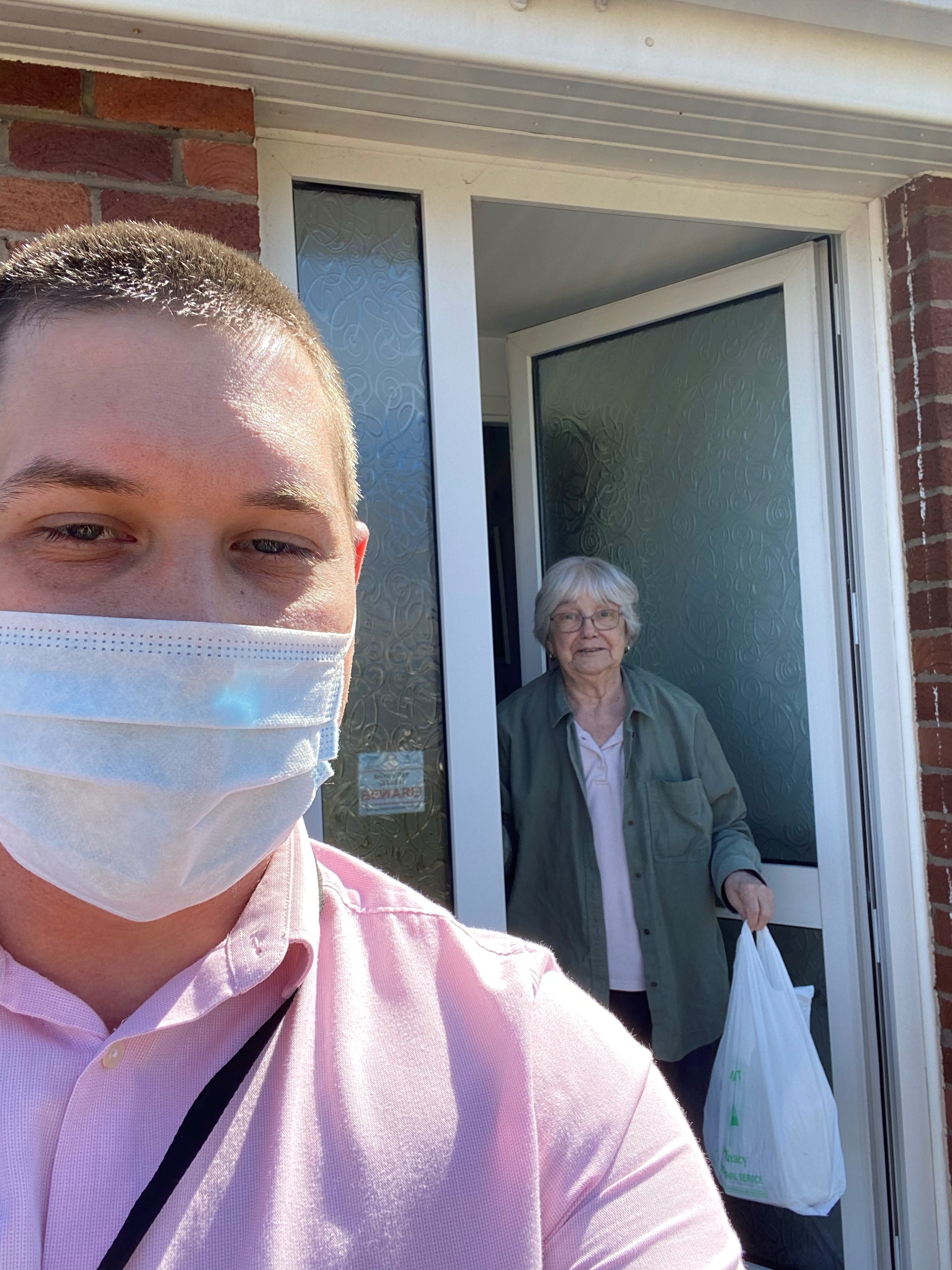 Ben Shirley & Mrs Cissy Mulvenna Meds being delivered by CancerCare.jpg