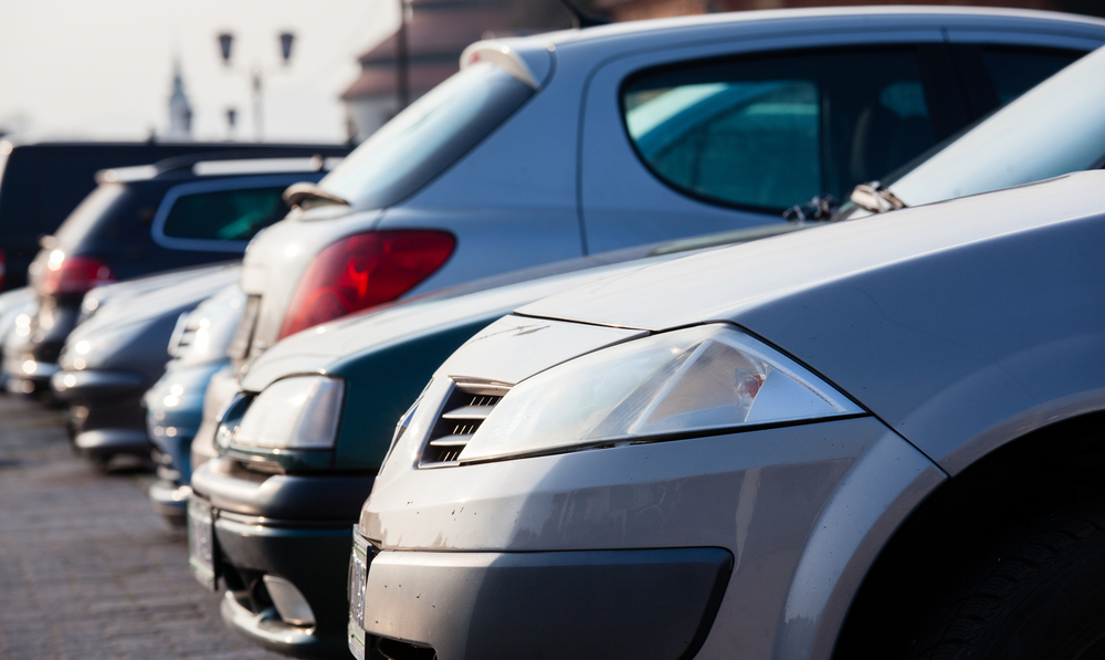 Shutterstock image of cars parked