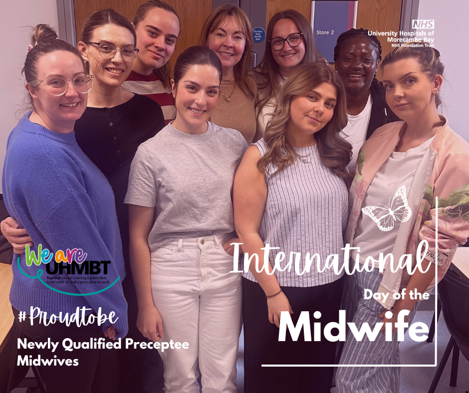 Group photo of some newly qualified Midwives smiling