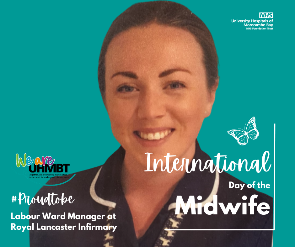 Midwife Fiona smiling to camera