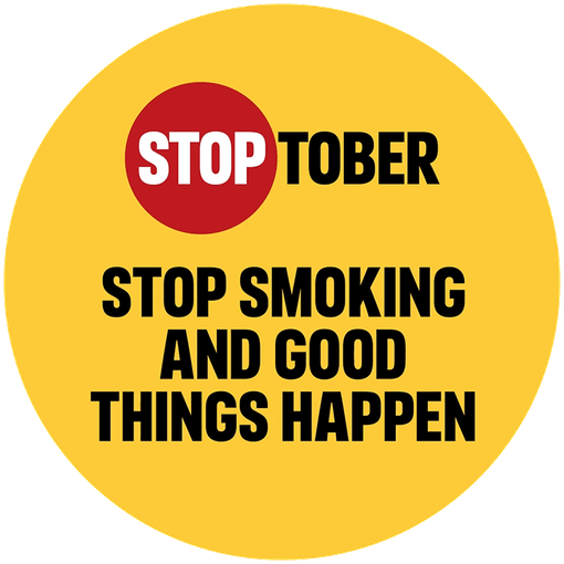 Stoptober yellow circle graphic 2023.png