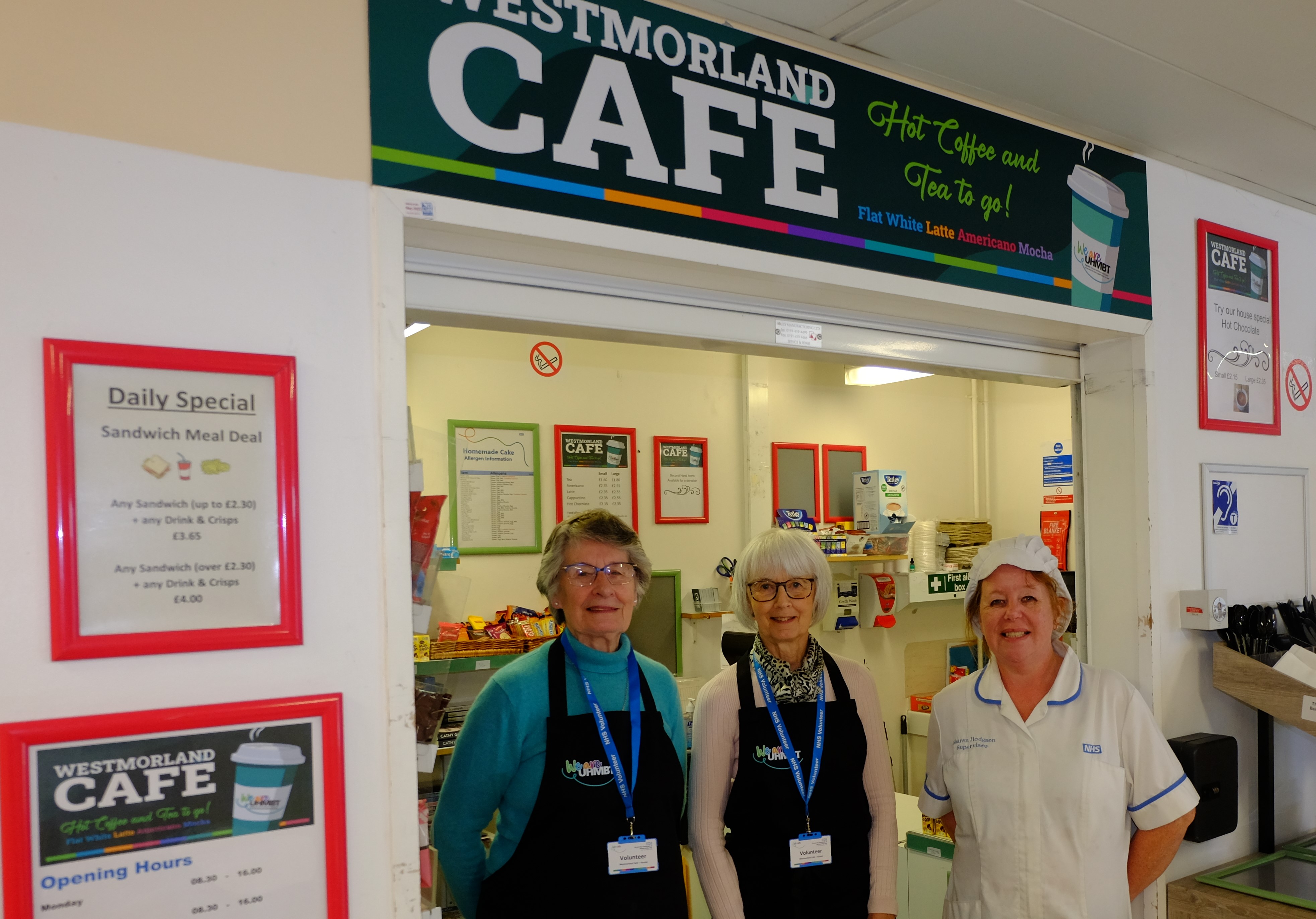 Westmorland Cafe volunteers Anne Handley Lynda Halliday with supervisor Sharon Hodgson.jpg