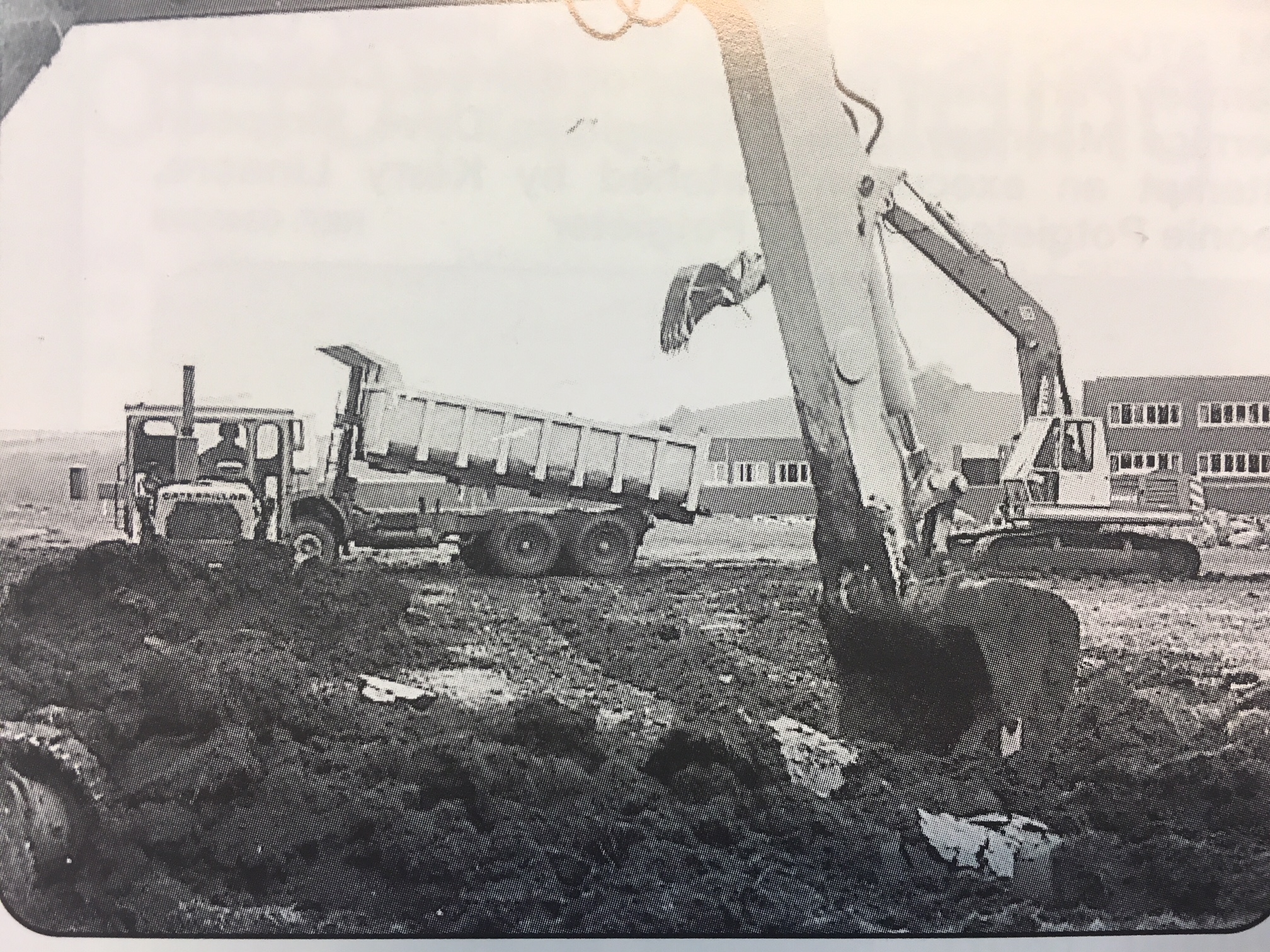 Black and white image of phase 2 of building works at Furness General Hospital in 1986