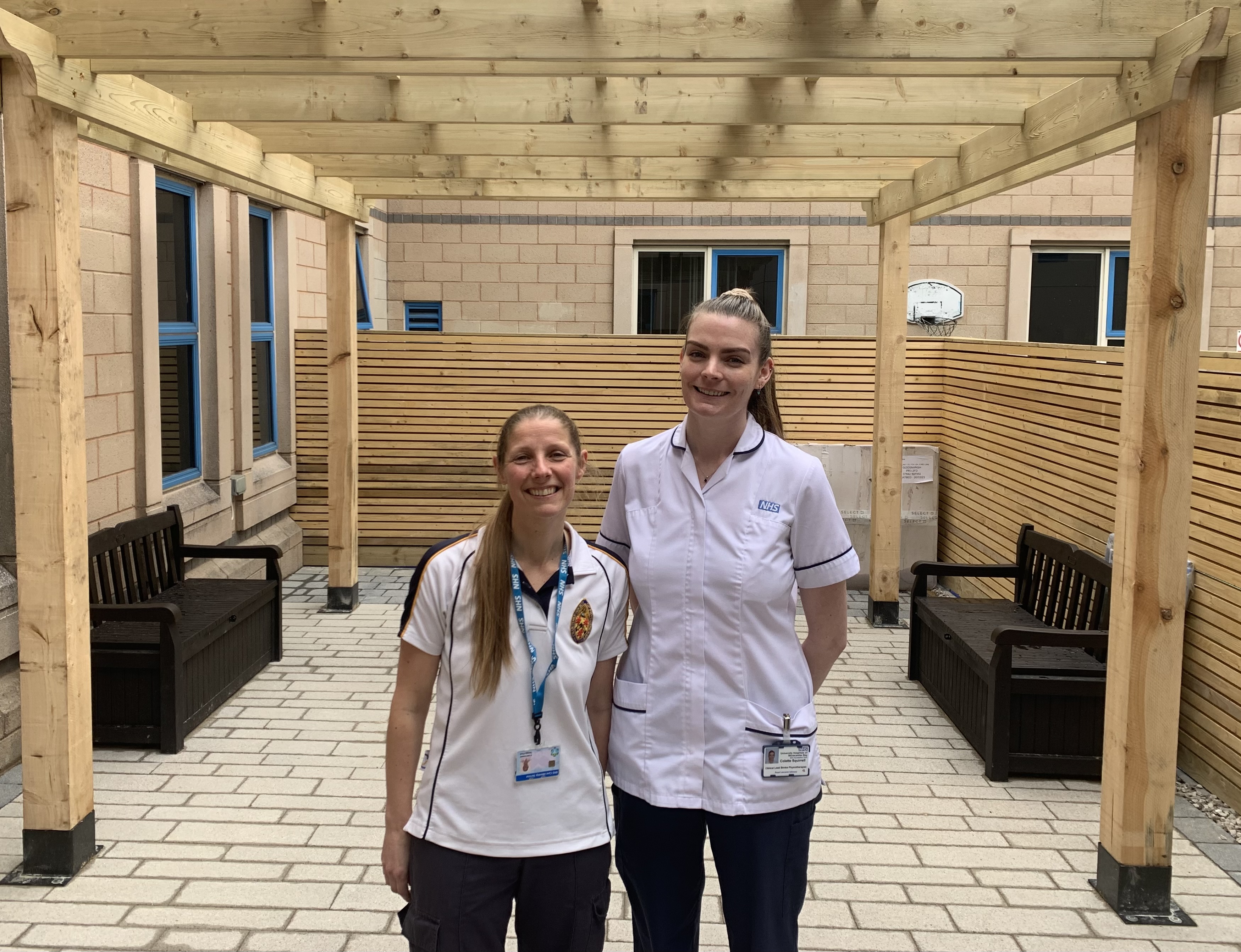 Tamsin Kind and Colette Squirrell Stroke Team Huggett Suite UHMBT 2023.jpg