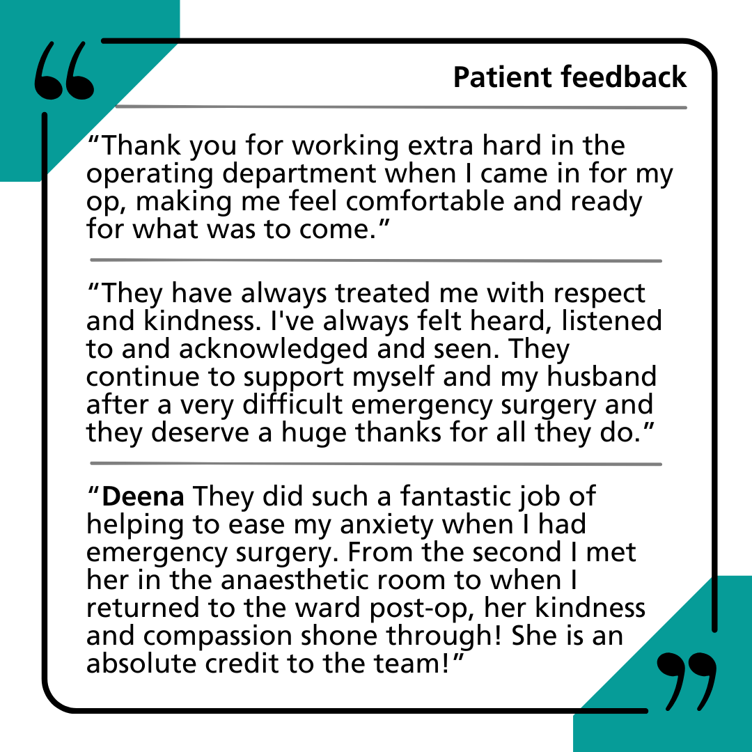 Positive patient feedback comments