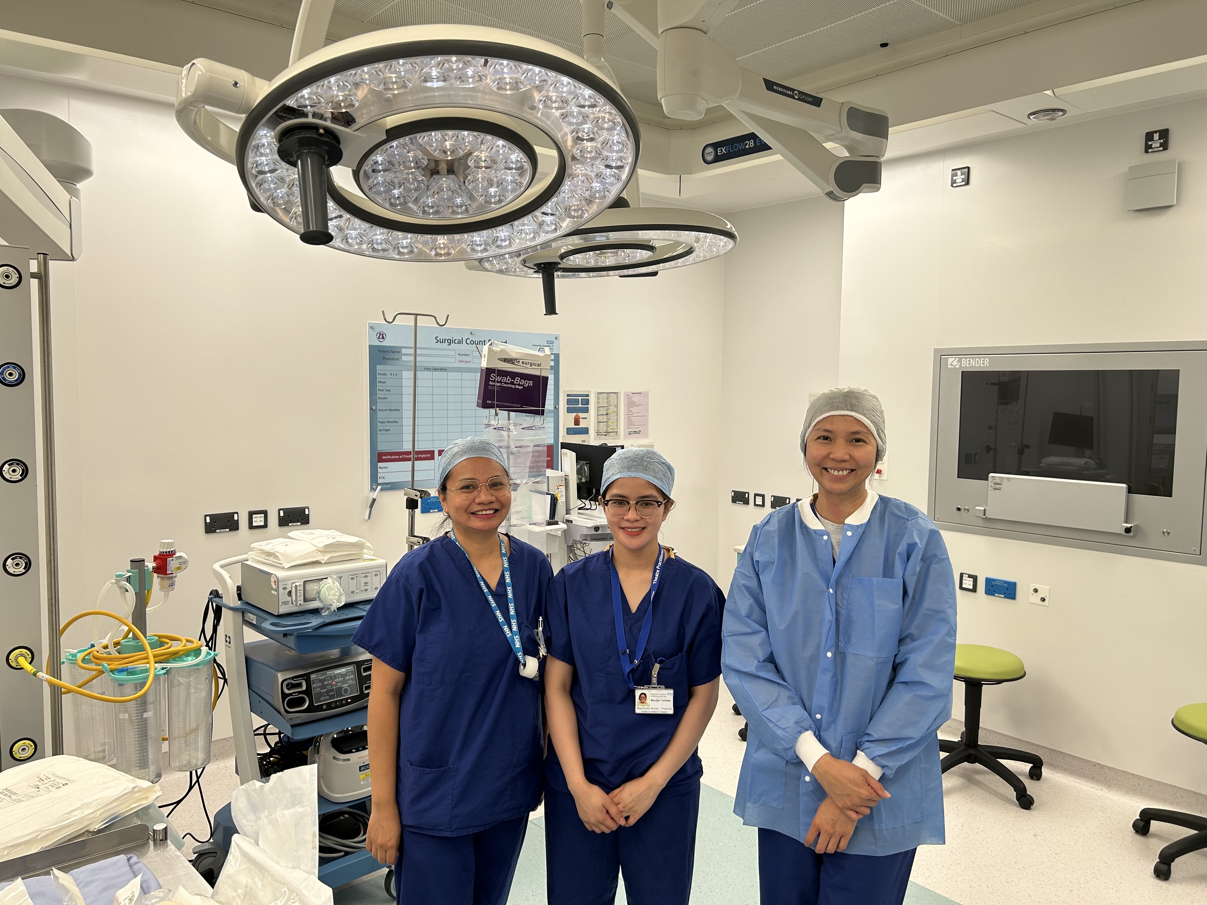 Theatres refurb at WGH nurses Riza Mae Cruz with Marijel Tenido and Gladys Pena 2023.jpg