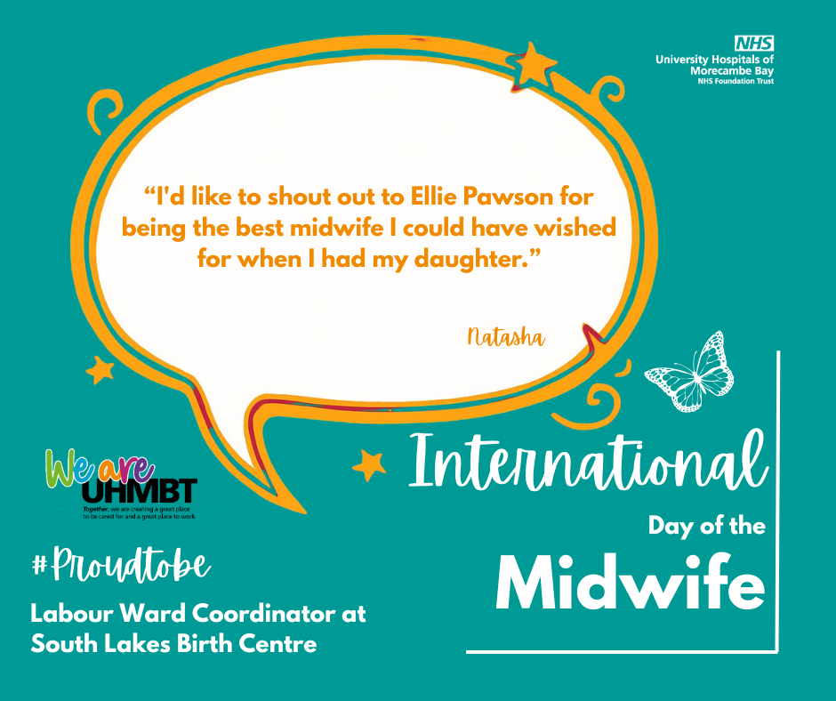 Feedback complimenting Midwife Ellie Powson