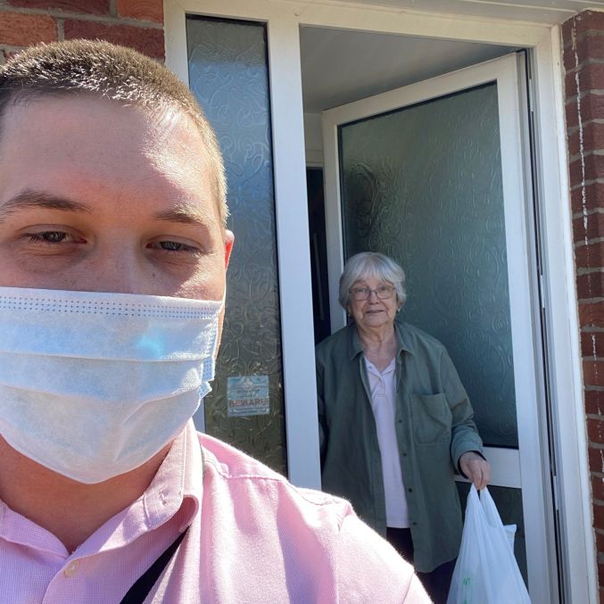 Ben Shirley & Mrs Cissy Mulvenna Meds being delivered by CancerCare.jpg