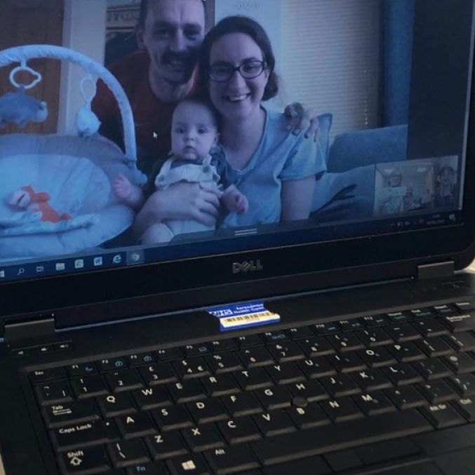 Rachel Cleminson, her husband Anthony and son Finlay who recently attended a virtual clinic..jpg