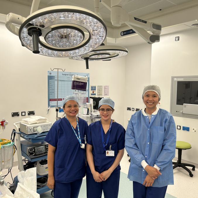 Theatres refurb at WGH nurses Riza Mae Cruz with Marijel Tenido and Gladys Pena 2023.jpg