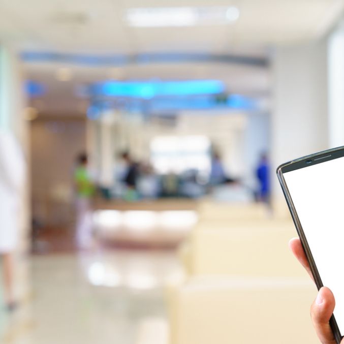 Shutterstock image of phone in hospital